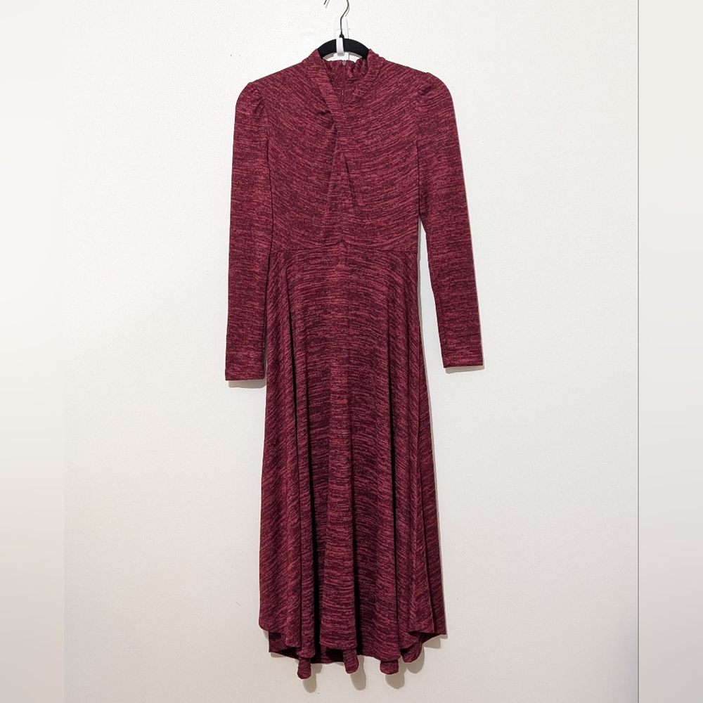 Julian Taylor Maroon Long Sleeve Dress - Picture 7 of 8